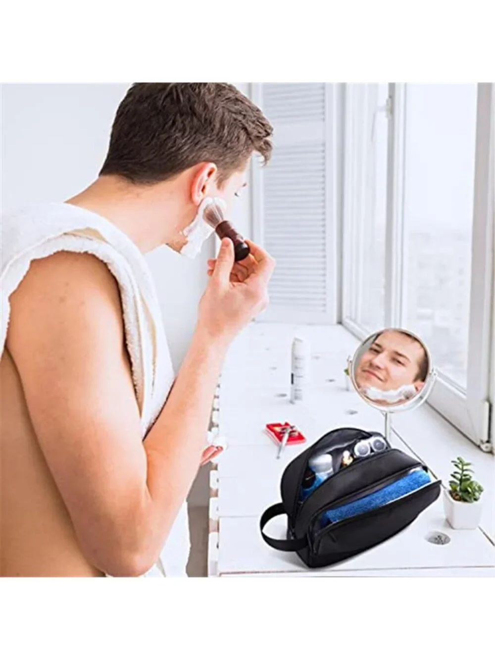 Mens Toiletry Bag Travel Shaving Dopp Kit Water Resistant Bathroom Organizer